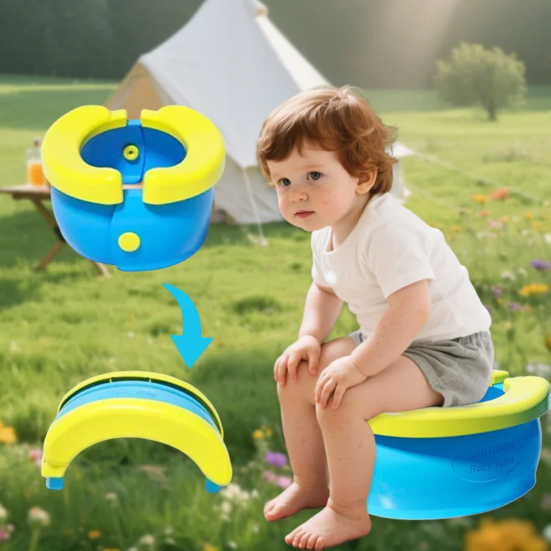Toddler Potty Training Seat - ที่นั่งฝึกขับถ่ายแบบพับได้สำหรับเด็ก ทำความสะอาดง่าย ที่นั่งชักโครกสำหรับเด็กชายและเด็กหญิง ของขวัญวันเกิด กระโถนเด็กแบบพกพาสำหรับการเดินทางและตั้งแคมป์