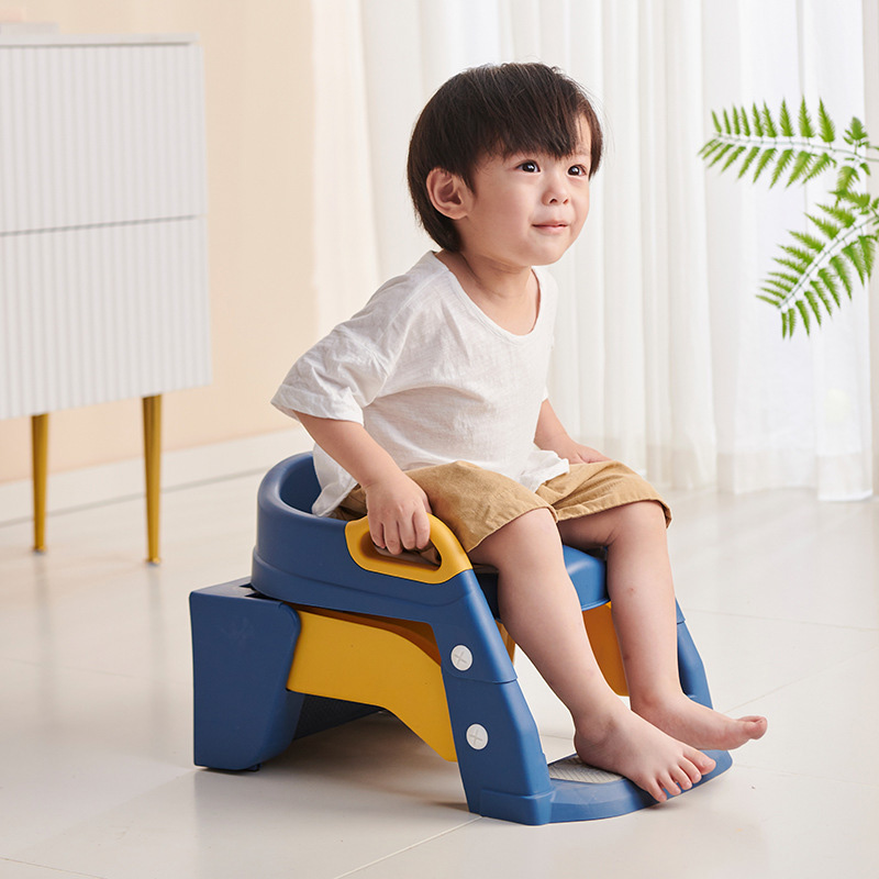 Toddler Potty Training Seat - บันไดฝึกเด็กวัยหัดเดิน 3 ใน 1, ที่นั่งฝึกไม่เต็มเต็งสําหรับเด็กแบบปรับได้พร้อมขั้นตอนกว้างกันลื่นและที่จับเพื่อความปลอดภัย