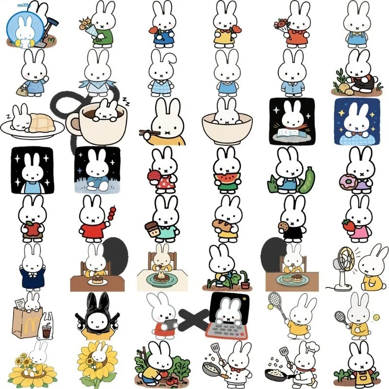 Baby Products Keeping Bag - โปสเตอร์ตกแต่งลายการ์ตูนมิฟฟี่สุดน่ารัก ซีรีส์การ์ตูนกระต่ายน้อยแสนซน สำหรับตกแต่งเคสแล็ปท็อปและกระเป๋าเดินทาง