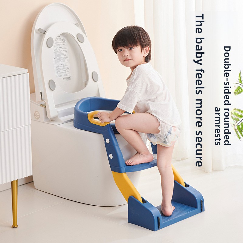Toddler Potty Training Seat - ที่นั่งฝึกขับถ่ายสำหรับเด็กเล็กแบบยูนิเซ็กส์ พร้อมดีไซน์บันได ที่นั่งกระโถนแบบพกพาสำหรับเด็ก เก้าอี้ฝึกขับถ่ายสำหรับเด็ก