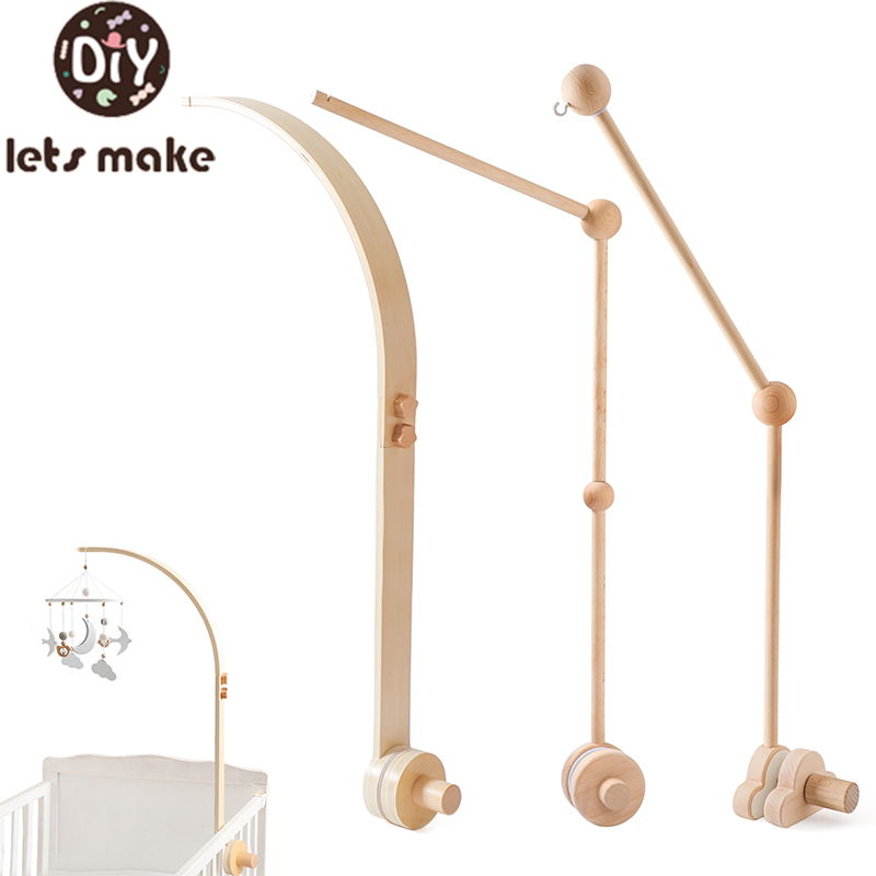 Baby Rattle Toy Set - เด็กเตียงไม้ Bell Bracket โทรศัพท์มือถือแขวน Rattle ของเล่นเปลวงเล็บแขวนเปลเด็ก