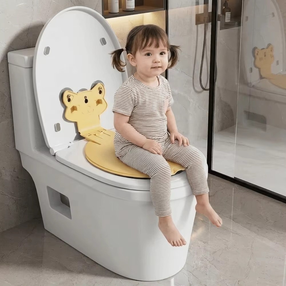 Toddler Potty Training Seat - ที่นั่งฝึกขับถ่ายสำหรับเด็กเล็กแบบพับได้ ป้องกันการลื่นและกระเด็น พร้อมฐานยึดแบบสุญญากาศ ปรับขนาดได้