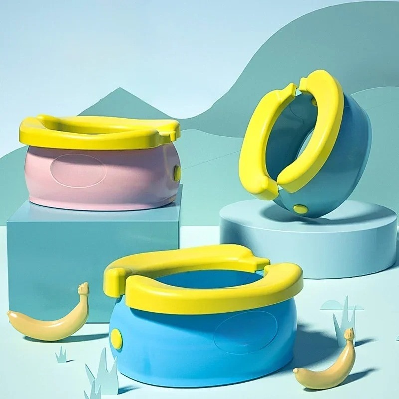 Toddler Potty Training Seat - ที่นั่งฝึกขับถ่ายแบบพับได้พกพาสะดวก, ที่นั่งชักโครกเด็กสำหรับเดินทาง, กระโถนอเนกประสงค์และโถปัสสาวะ, กระโถนน้ำหนักเบา
