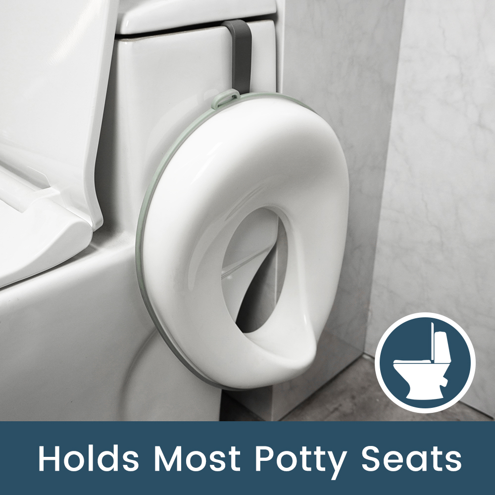 Toddler Potty Training Seat - ที่นั่งชักโครกเด็กพร้อมตะขอเก็บของ - ห่วงฝึกขับถ่ายสำหรับเด็กเล็ก