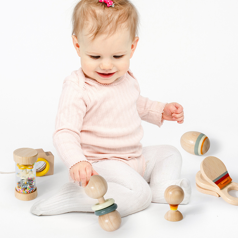 Montessori ของเล่นไม้ 7 ชิ้น B - Baby Rattle Toy Set บทวิจารณ์และราคา