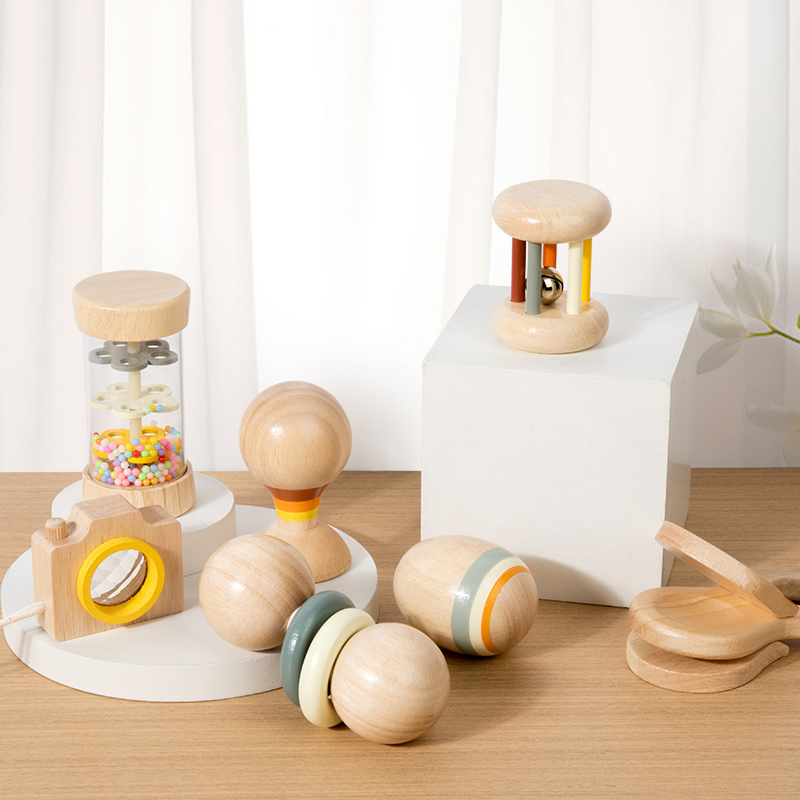 Montessori ของเล่นไม้ 7 ชิ้น B - Baby Rattle Toy Set บทวิจารณ์และราคา